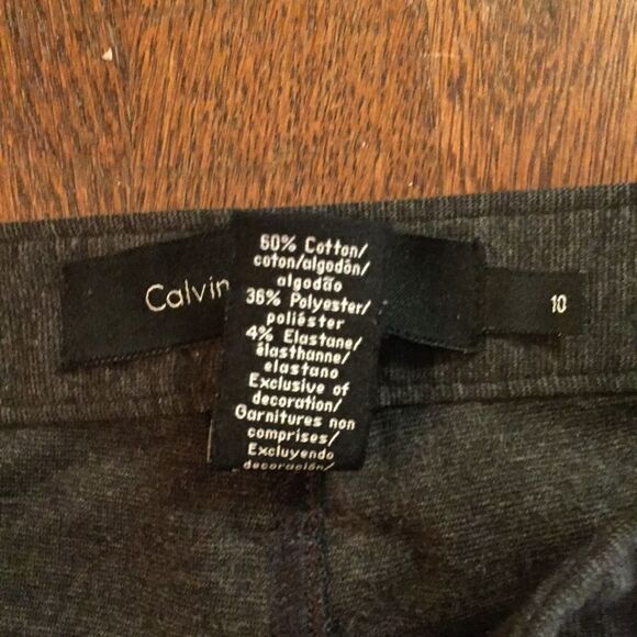 Calvin Klein Jeans Dark Gray Textured Stretch Pant - Picture 6 of 7